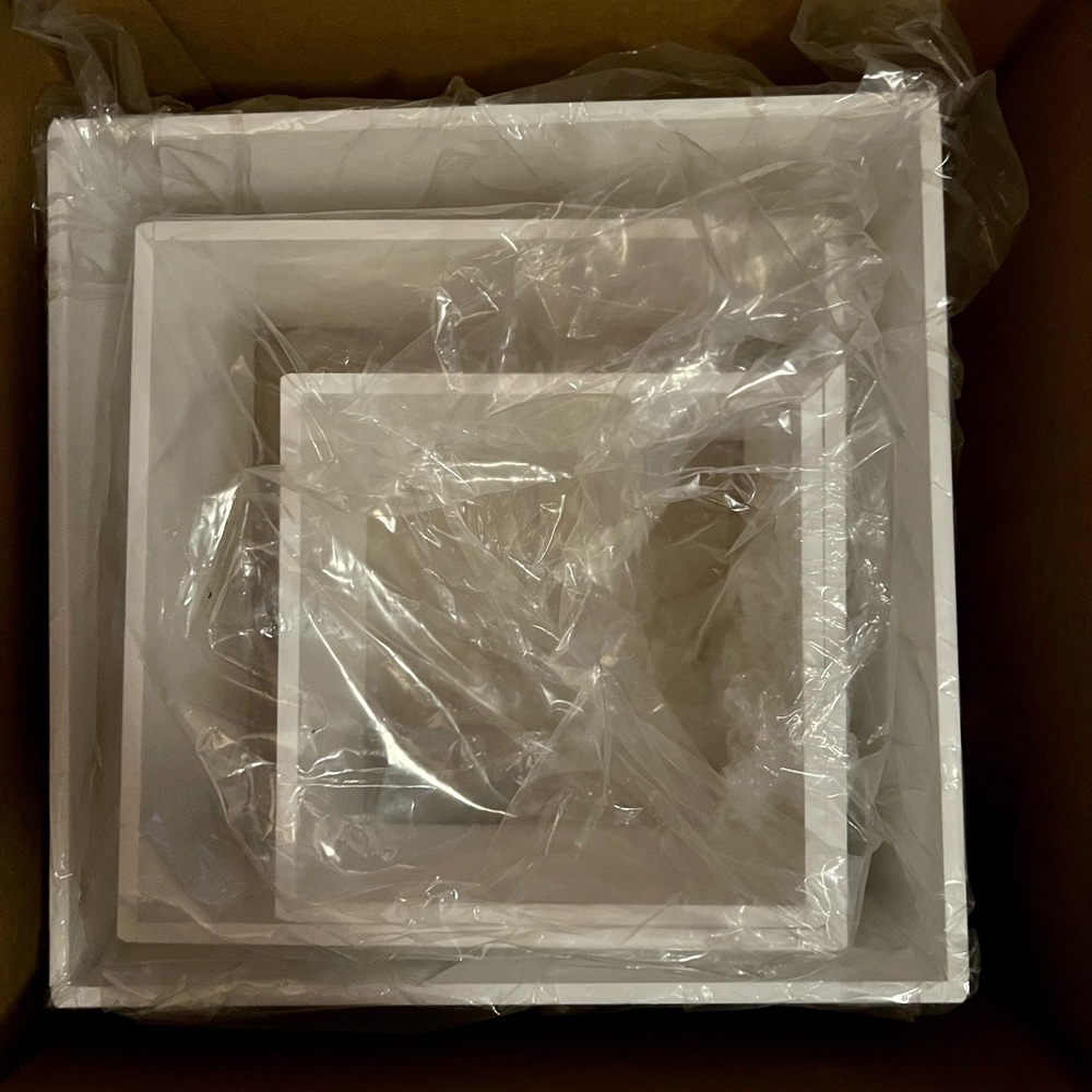 Dermalogica branded 3 pack of white acrylic risers for retail display - NEW